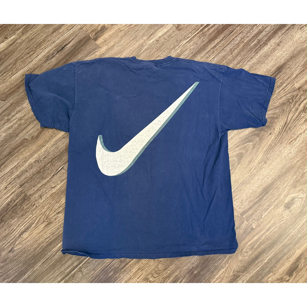 Vintage 95' Nike Swoosh By Nike T Shirt XL Made in the USA Blue Single Stitch - Picture 4 of 10